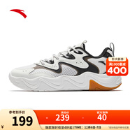 安踏（ANTA）后浪4 | 男子冬季透氣板鞋運動(dòng)風(fēng)休閑鞋 紙莎白/基礎黑-2 42.5