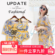 佑游游泳衣女泡溫泉分體式速干保守顯瘦游泳裝三件套105504BF黃色 L