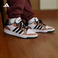 adidas ENTRAP美式校園風(fēng)運動(dòng)少年感復古籃球風(fēng)板鞋男女阿迪達斯 白色/黑色/土褐色   41