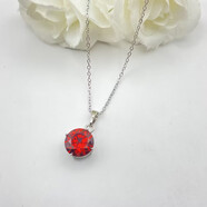 XUPING旭平首飾人魚(yú)之淚 時(shí)尚氣質(zhì)優(yōu)雅高級感項鏈送新年禮物 四爪紅色約43.5+5cm（鋯約10mm） 約40+5cm