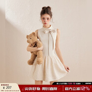 UNIFREE立領(lǐng)連衣裙夏季蝴蝶結小香風(fēng)拼接顯瘦氣質(zhì)高級感洋氣裙子 L 