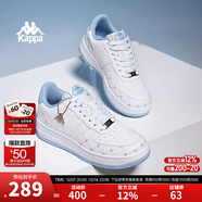 KAPPA男鞋板鞋男2025冬季新款小白鞋子男款情侶跑步鞋百搭休閑運動(dòng)鞋 經(jīng)典白/冰山藍(女款） 35 (220mm)