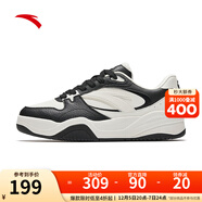 安踏（ANTA）波浪鞋板鞋低幫撞色女鞋 【男款】象牙白/基礎黑-4 40