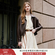 香影黑色皮衣外套女小個(gè)子2025秋季新款高級感酷颯風(fēng)短款pu皮夾克 咖色 L 165/88A/110-125斤