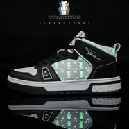 MAIDEALIN聯(lián)名暴力熊男鞋冬季板鞋男高幫運動(dòng)休閑鞋黑白熊貓空軍一號男女鞋 6668黑白熊貓（高幫） （熒光鞋夜間發(fā)光） 40