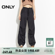 ONLY2025秋季新款休閑運動(dòng)風(fēng)寬松長(cháng)款直筒束腳休閑褲女|125114017 H1Z 黑色 XS (155) 60A