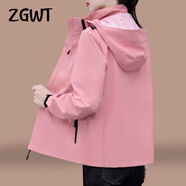 ZGWT輕奢高檔品牌三合一沖鋒衣外套女秋冬季加絨加厚可拆卸搖粒絨衣服 6652粉色（春秋單外套） L 【建議85-95斤】
