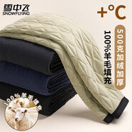 雪中飛【100%羊毛填充】男士保暖褲男加厚秋冬內穿加絨打底褲冬季新品