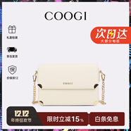 COOGI女士包包女包輕奢品牌單肩包女斜挎包情人節生日禮物女送老婆女友 米白色