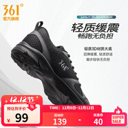 361°運動(dòng)鞋男鞋秋冬季透氣網(wǎng)面跑鞋黑色通勤輕質(zhì)戶(hù)外慢跑步鞋 曜石黑/煙灰【透氣網(wǎng)布】 42