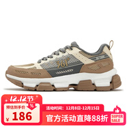 361°運動(dòng)鞋男2024年冬季新款運動(dòng)戶(hù)外防滑耐磨老爹鞋男復古文化鞋 杏茶色/石墨灰-6761 39