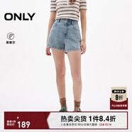 ONLY2025秋季新款蝴蝶結水洗高腰顯瘦A字短褲牛仔褲女|125143010 J32洗水牛仔藍 S