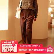 西町村屋（SETIROM）英倫風(fēng)哈倫褲女冬季新款質(zhì)感通勤簡(jiǎn)約百搭褲子HD8301002 咖啡 L