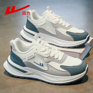 未知【廠(chǎng)牌】男款運動(dòng)休閑鞋厚底春夏秋季透氣網(wǎng)面防臭輕便鞋男 主圖款白藍灰-皮面 41