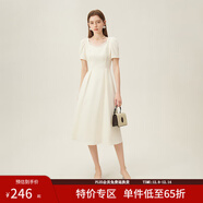 范思藍恩天鵝裙 法式浪漫連衣裙女2024夏新款網(wǎng)紗收腰顯瘦A字裙子 白月光 XS