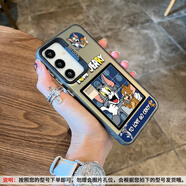 題洺適用三星S25手機殼貓和老鼠拼圖GalaxyS24男女新款S23ULTRA網(wǎng)紅S22+保護套S21鐳射S20FE潮牌PLUS軟 灰黑色-貓和老鼠拼圖【彩銀L4878】 三星Galaxy S23 F