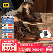 CAT卡特馬丁靴工裝靴男鞋經(jīng)典款BRAVADO輕戶(hù)外復古時(shí)尚牛皮機車(chē)靴 深棕P712950 42