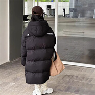 2025特價(jià)女童中長(cháng)款羽絨服冬裝兒童男童加厚寬松保暖外套加厚保暖 黑色 120 cm