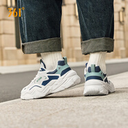 361°可頌|運動(dòng)鞋男秋冬季舒適百搭網(wǎng)面老爹鞋防滑耐磨輕便透氣休閑鞋 羽毛白/懷舊藍（網(wǎng)格款）） 769F 46