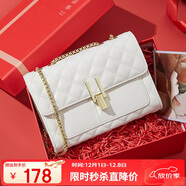 紅蜻蜓包包女包2025新款斜挎單肩包牛皮鏈條包送女友生日禮物禮盒裝