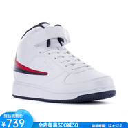 斐樂(lè )（FILA）男鞋板鞋休閑鞋高幫鞋復古百搭耐磨時(shí)尚運動(dòng)鞋小白鞋秋冬1CM00540 White/Navy/Red 白色紅藍標 42 碼=US9