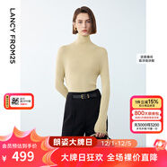 朗姿【朗姿羊毛Basic衣櫥】純羊毛法式毛針織衫冬季新款修身長(cháng)袖毛衣 馬提尼干草色 XL