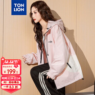 唐獅（TonLion）2025女連帽拼接工裝外套戶(hù)外時(shí)尚酷帥休閑風(fēng)百搭潮流 淺粉紅 S 