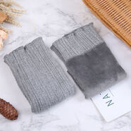 潮思匯新款加絨棉護膝秋冬季加厚護膝蓋保暖不勒防寒護腿套男女士護關(guān)節 50長(cháng)款新深灰-不倒絨 L碼:100-157斤