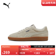 彪馬（PUMA）經(jīng)典復古百搭低幫板鞋男女款新款休閑鞋SMASH 390984 沙礫灰-黑色-樹(shù)膠色-17 40