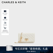 CHARLES&KEITH經(jīng)典菱格鏈條小方單肩斜挎包包女包生日禮物圣誕禮物CK2-70160131 Cream奶白色 小包