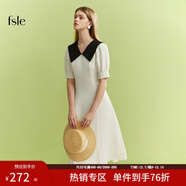 范思藍恩范思藍恩22FS2759法式連衣裙女夏季溫柔風(fēng)甜美氣質(zhì)顯瘦長(cháng)裙小黑裙 白色 M