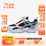 安踏兒童跑步鞋A312428801 黑/白/淺霧紫-3 36