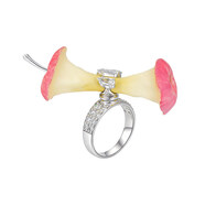 尤目 蘋(píng)果核戒指戒圈首飾設計師款畢業(yè)禮物春夏【新品】 粉色_預定 11#