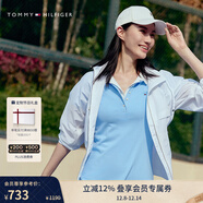 Tommy Hilfiger【修身顯瘦】25秋冬新款女裝珠地網(wǎng)眼氣質(zhì)純色POLO裙連衣裙 【活力修身】藍色C1Z XL