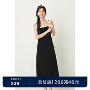 詩(shī)凡黎（'SEIFINI）黑色條紋拼接針織背心裙2024春新款裙子中長(cháng)氣質(zhì)背帶連衣裙 黑色針織款 L 165/88A