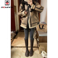 AEMAPE黑灰色加絨牛仔褲女2026春秋冬高腰新款修身靴褲緊身小腳鉛筆褲子 黑灰色-長(cháng)褲 28 (建議105-113斤)