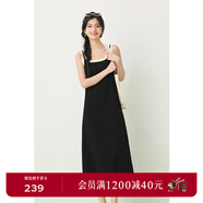 詩(shī)凡黎（'SEIFINI）黑色條紋拼接針織背心裙2024春新款裙子中長(cháng)氣質(zhì)背帶連衣裙 黑色針織款 S 155/80A