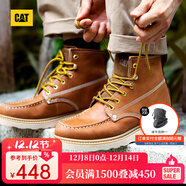CAT卡特馬丁靴工裝靴子男鞋牛皮戶(hù)外美式復古機車(chē)靴P721411M3EDC36 棕黃 43