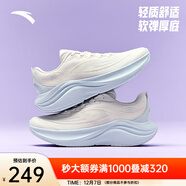 安踏（ANTA）葉子5跑步鞋女2025年秋新款軟底體測輕質(zhì)跑鞋網(wǎng)面透氣運動(dòng)鞋子女 【葉子6】5517-7象牙白/淺霧灰 39