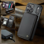 CaseMe適用蘋(píng)果15ProMax商務(wù)皮套14擋盜刷手機殼iPhone17卡包16E保護套 黑色 iPhoneX/XS