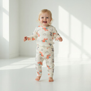 小豬大衛 PECODAVID秋內衣套裝男童女寶寶可愛(ài)印花秋衣秋褲無(wú)骨貼身內衣套 黃色獨角獸 90 可開(kāi)襠