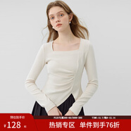 范思藍恩23FS13101芭蕾風(fēng)初秋新款上衣女新款氣質(zhì)長(cháng)袖針織衫 杏色 XL