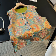 小紅書(shū)早春套裝民族風(fēng)新中國風(fēng)背心長(cháng)袖襯衫上衣夾克時(shí)尚女裝 馬甲 S