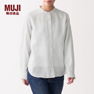 MUJI MUJI 女式 亞麻水洗 立領(lǐng)襯衫 長(cháng)袖 740158 BCB08A0S 銀灰色 M