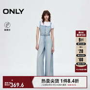 ONLY2025夏季新款做舊水洗寬松闊腿褲長(cháng)褲背帶牛仔褲女|125264002 J32洗水牛仔藍 M M標準褲長(cháng)