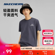 斯凱奇夏季男女情侶同款繽紛休閑系列透氣半袖針織短袖T恤L223U165