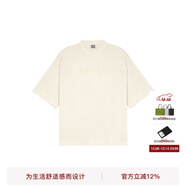 BODYDREAM索羅娜涼感短袖男夏季重磅破洞情侶裝t恤五分袖休閑上衣 杏色（涼感） 3XL