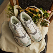 普尼波尼男女款復古時(shí)尚情侶慢跑鞋休閑鞋 21M1MD16RG 米/灰（男） 35