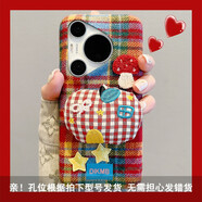 適用華為mate80pro手機殼秋冬絨布覆古格紋立體蘑菇蘋(píng)果mate60pro 絨布-撞色彩格紋立體蘑菇蘋(píng)果 華為Mate80Pro