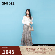 SNIDEL2025秋冬新品優(yōu)雅高腰蕾絲鉤花鏤空魚(yú)尾半身裙SWFS254135 混合色 S (0)